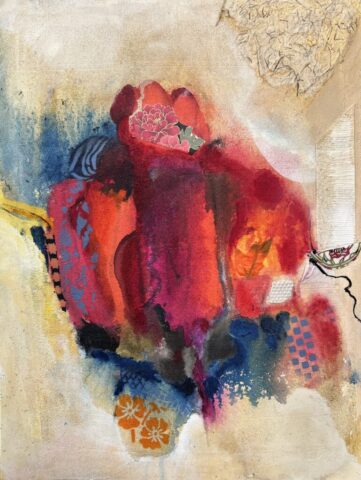 Michael Colpitts Abstract Paintings and Artwork, Medium Painting Mixed Media on Canvas Wall Art Abstract Simplistic, Mixed Media on Canvas, colorful abstract paintings, gold mixed media, abstract paintings for sale, bold paintings, modern paintings on canvas, liquid acrylic painting, red abstract art