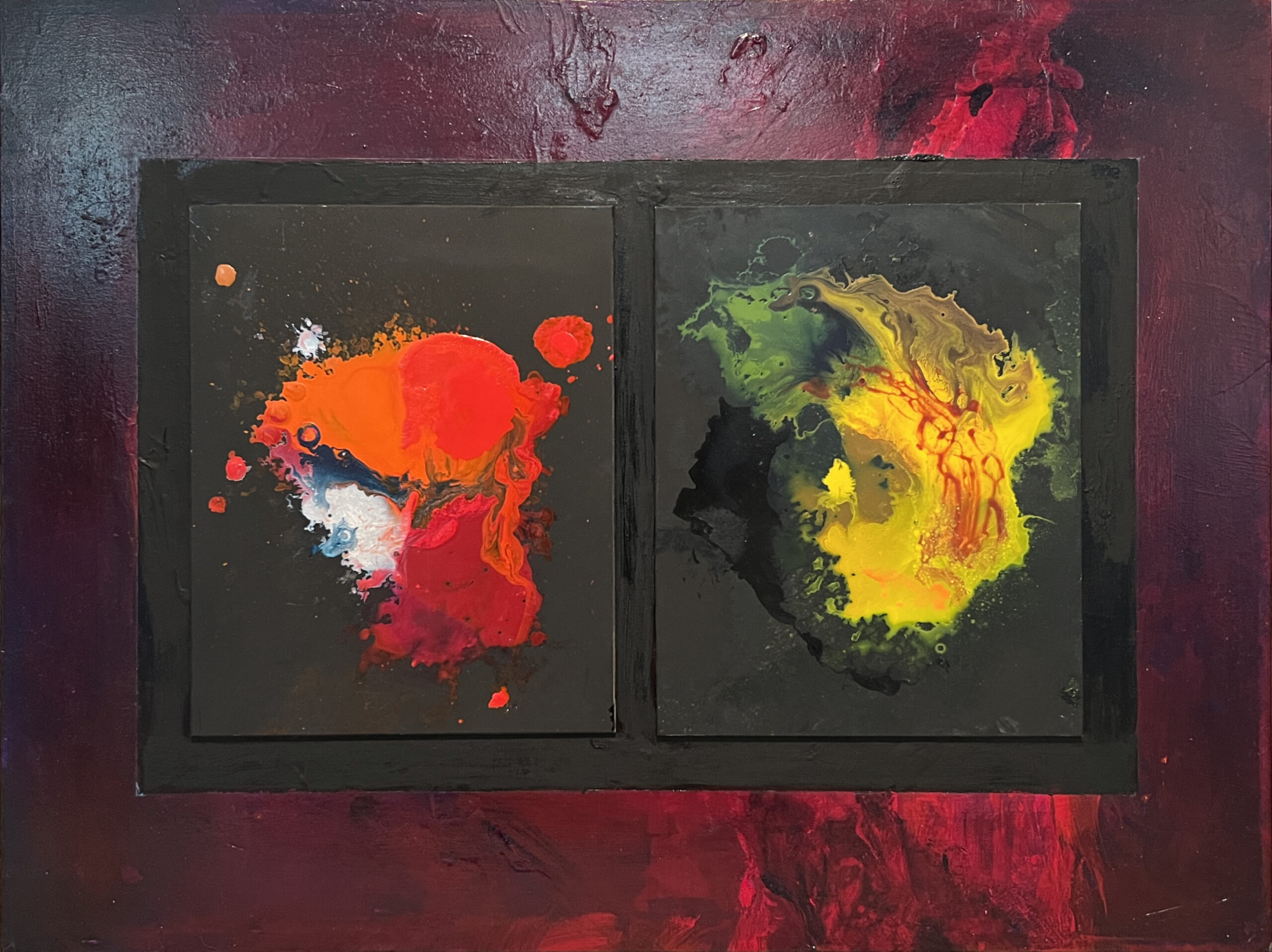 Michael Colpitts Abstract Paintings and Artwork, Mixed Media on Canvas Wall Art Abstract Simplistic, Mixed Media on Canvas, colorful abstract paintings, bold paintings, modern paintings on canvas, liquid acrylic painting, Medium Painting, medium abstract paintings for sale, dark abstract art